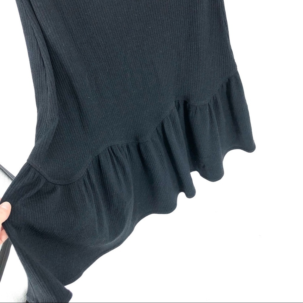 Rebecca Taylor Dress Womens Medium One Shoulder Ruffle Ribbed Stretch Party - Picture 5 of 12